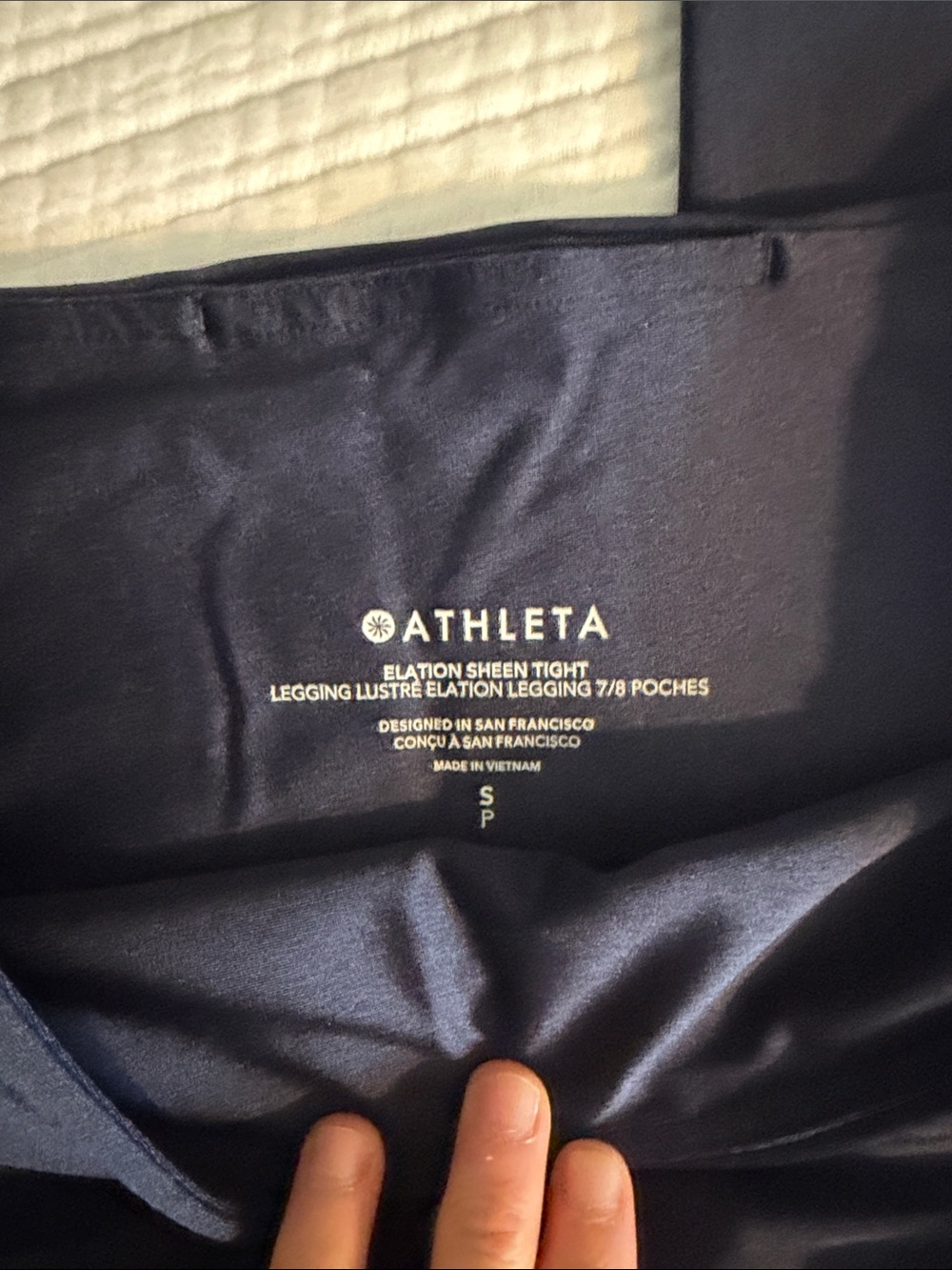 Athleta Navy Elation Legging W/Sheen